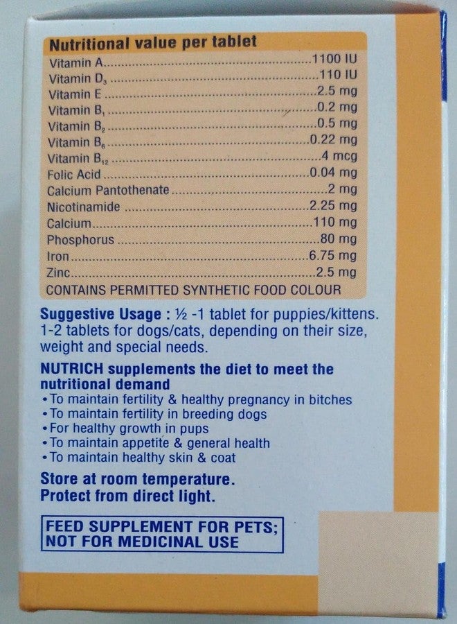 Virbac Nutrich Tablets - Dog Nutrition in Tablet Form - 60 Tablets - Image 2